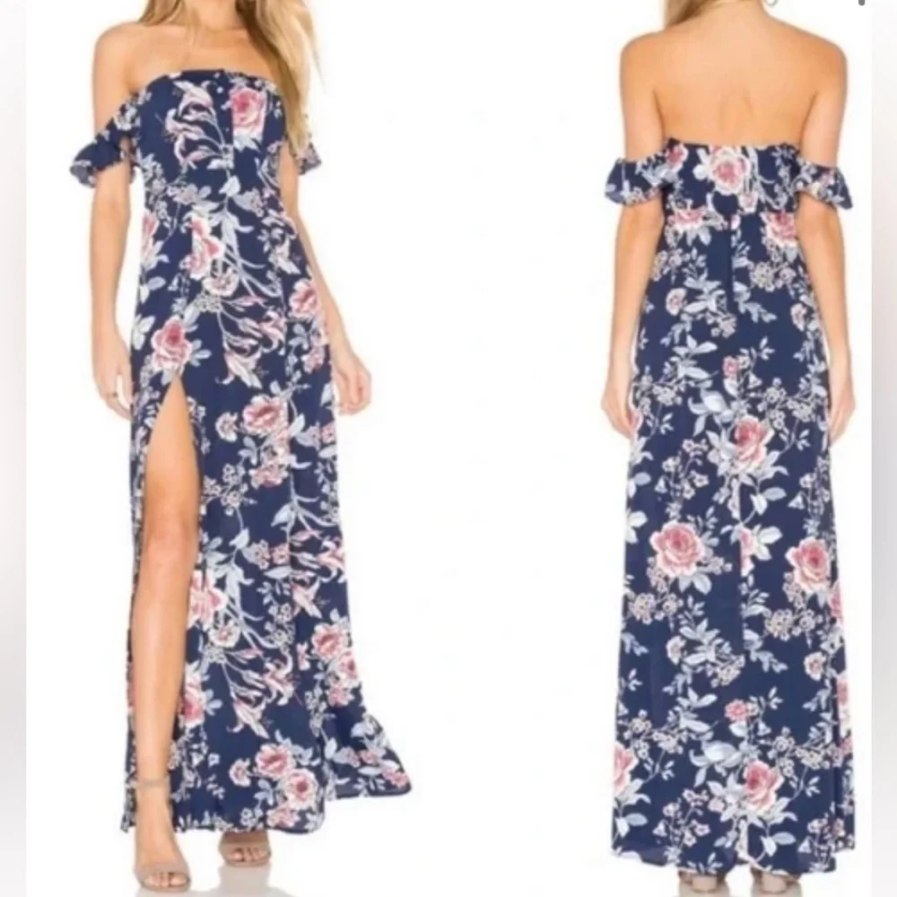 Flynn Skye Bardot maxi dress with slit - Picture 9 of 9